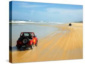 Four Wheel Drives, Seventy Five Mile Beach, Fraser Island, Queensland, Australia-David Wall-Stretched Canvas