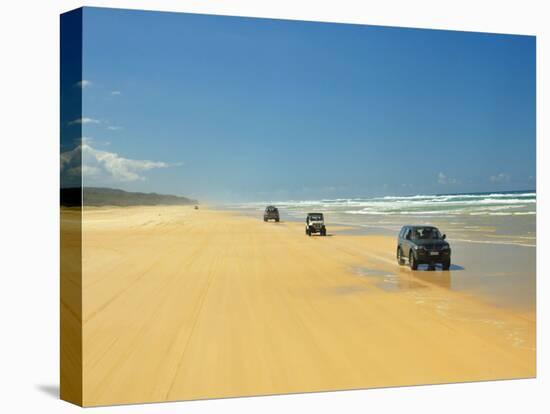 Four Wheel Drives, Seventy Five Mile Beach, Fraser Island, Queensland, Australia-David Wall-Stretched Canvas