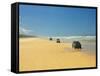 Four Wheel Drives, Seventy Five Mile Beach, Fraser Island, Queensland, Australia-David Wall-Framed Stretched Canvas