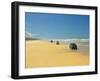 Four Wheel Drives, Seventy Five Mile Beach, Fraser Island, Queensland, Australia-David Wall-Framed Premium Photographic Print