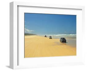 Four Wheel Drives, Seventy Five Mile Beach, Fraser Island, Queensland, Australia-David Wall-Framed Photographic Print