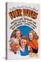 Four Wives, May Robson, Rosemary Lane, Lola Lane, Priscilla Lane, Gale Page, 1939-null-Stretched Canvas