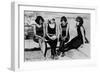 Four Women at the Beach Photograph - Atlantic City, NJ-Lantern Press-Framed Premium Giclee Print