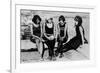 Four Women at the Beach Photograph - Atlantic City, NJ-Lantern Press-Framed Art Print