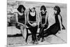 Four Women at the Beach Photograph - Atlantic City, NJ-Lantern Press-Mounted Art Print