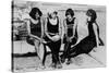 Four Women at the Beach Photograph - Atlantic City, NJ-Lantern Press-Stretched Canvas