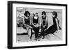 Four Women at the Beach Photograph - Atlantic City, NJ-Lantern Press-Framed Art Print