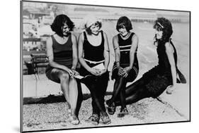 Four Women at the Beach Photograph - Atlantic City, NJ-Lantern Press-Mounted Art Print