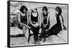 Four Women at the Beach Photograph - Atlantic City, NJ-Lantern Press-Framed Stretched Canvas