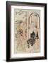 Four Women in Mitate as Ushiwaka Serenading Jo-Ruri-Hime, 1785-Torii Kiyonaga-Framed Giclee Print