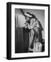 Four Year Old Girl Dressing Up and Imitating Adult-null-Framed Photographic Print