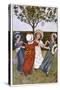 Four Young Girls Sing as They Go Round the Mulberry Bush-Millicent Sowerby-Stretched Canvas