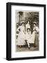 Four Young Women and a Dog in a Garden-null-Framed Photographic Print