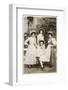 Four Young Women and a Dog in a Garden-null-Framed Photographic Print