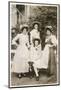 Four Young Women and a Dog in a Garden-null-Mounted Photographic Print