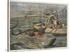 Four Young Women of Trieste Attacked by Sharks While Out Boating-null-Stretched Canvas