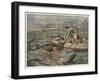 Four Young Women of Trieste Attacked by Sharks While Out Boating-null-Framed Art Print