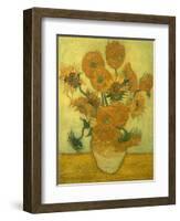 Fourteen Sunflowers in a Vase, 1889-Vincent van Gogh-Framed Giclee Print