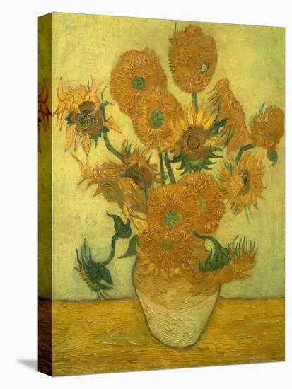Fourteen Sunflowers in a Vase, 1889-Vincent van Gogh-Stretched Canvas