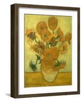 Fourteen Sunflowers in a Vase, 1889-Vincent van Gogh-Framed Giclee Print