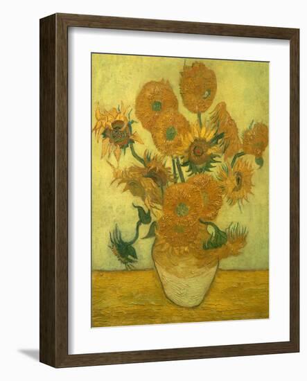 Fourteen Sunflowers in a Vase, 1889-Vincent van Gogh-Framed Giclee Print