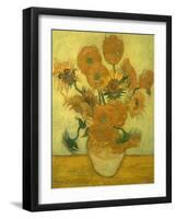 Fourteen Sunflowers in a Vase, 1889-Vincent van Gogh-Framed Giclee Print