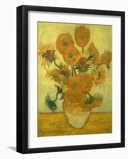 Fourteen Sunflowers in a Vase, 1889-Vincent van Gogh-Framed Giclee Print