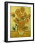 Fourteen Sunflowers in a Vase, 1889-Vincent van Gogh-Framed Premium Giclee Print