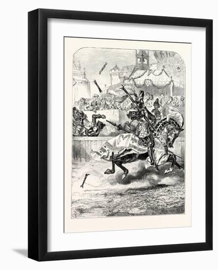 Fourteenth Century Chivalry Breaking a Lance in the Lists-null-Framed Giclee Print