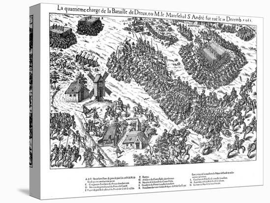 Fourth Charge at the Battle of Dreux, French Religious Wars, 19 December 1562-Jacques Tortorel-Stretched Canvas