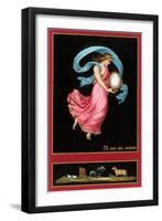 Fourth Hour of the Day, Woman with Clock-Found Image Press-Framed Giclee Print