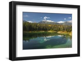 Fourth lake of valley of Five Lakes trail, Jasper National Park, UNESCO World Heritage Site, Canadi-Jon Reaves-Framed Photographic Print