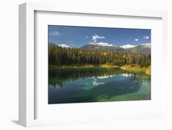 Fourth lake of valley of Five Lakes trail, Jasper National Park, UNESCO World Heritage Site, Canadi-Jon Reaves-Framed Photographic Print