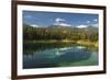 Fourth lake of valley of Five Lakes trail, Jasper National Park, UNESCO World Heritage Site, Canadi-Jon Reaves-Framed Photographic Print