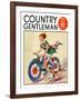 "Fourth of July Bike Ride," Country Gentleman Cover, July 1, 1934-John Drew-Framed Giclee Print