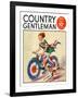 "Fourth of July Bike Ride," Country Gentleman Cover, July 1, 1934-John Drew-Framed Giclee Print