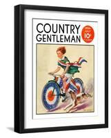 "Fourth of July Bike Ride," Country Gentleman Cover, July 1, 1934-John Drew-Framed Giclee Print