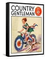 "Fourth of July Bike Ride," Country Gentleman Cover, July 1, 1934-John Drew-Framed Stretched Canvas