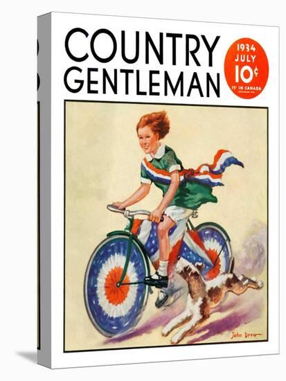 "Fourth of July Bike Ride," Country Gentleman Cover, July 1, 1934-John Drew-Stretched Canvas