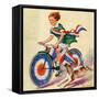 "Fourth of July Bike Ride,"July 1, 1934-John Drew-Framed Stretched Canvas