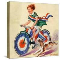 "Fourth of July Bike Ride,"July 1, 1934-John Drew-Stretched Canvas