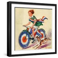 "Fourth of July Bike Ride,"July 1, 1934-John Drew-Framed Giclee Print