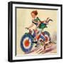 "Fourth of July Bike Ride,"July 1, 1934-John Drew-Framed Giclee Print