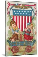 Fourth of July, Children with Firecrackers-null-Mounted Art Print