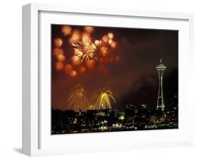 Fourth of July Fireworks from the Space Needle, Seattle, Washington, USA-Jamie & Judy Wild-Framed Premium Photographic Print