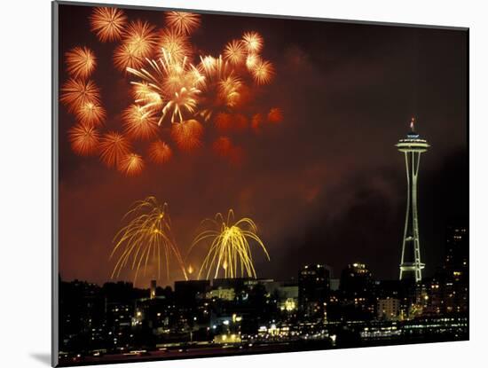 Fourth of July Fireworks from the Space Needle, Seattle, Washington, USA-Jamie & Judy Wild-Mounted Premium Photographic Print