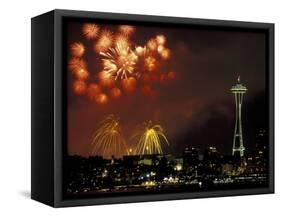 Fourth of July Fireworks from the Space Needle, Seattle, Washington, USA-Jamie & Judy Wild-Framed Stretched Canvas