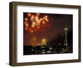 Fourth of July Fireworks from the Space Needle, Seattle, Washington, USA-Jamie & Judy Wild-Framed Photographic Print