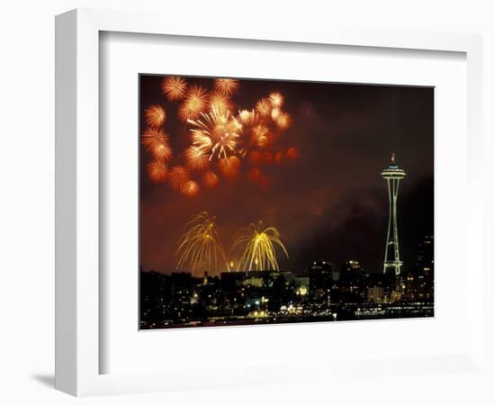 Fourth of July Fireworks from the Space Needle, Seattle, Washington, USA-Jamie & Judy Wild-Framed Photographic Print