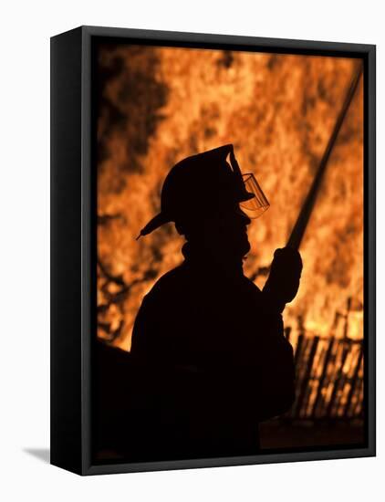 Fourth of July Holiday Bonfire, Rockport, Massachusetts, USA-Walter Bibikow-Framed Stretched Canvas